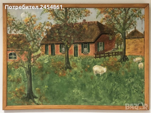 картина, живопис, масло, антика, art, маслени бои, изкуство, пейзаж, селски пейзаж 