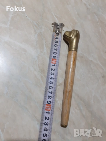 Стара дръжка за бастун или чадър бронз куче глава, снимка 7 - Антикварни и старинни предмети - 53291612