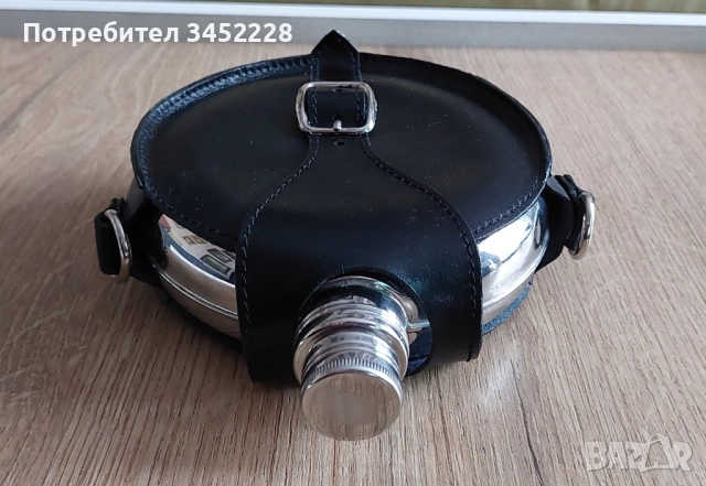 манерка с кожен калъф за ценители отлична , снимка 6 - Антикварни и старинни предмети - 51627823