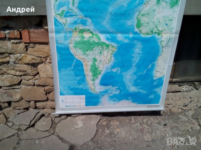 Стара карта Атлантически океан, снимка 3 - Други ценни предмети - 28597333