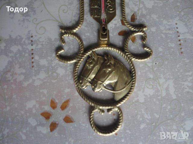 Уникален бронзов термометър с коне , снимка 4 - Други стоки за дома - 39948567