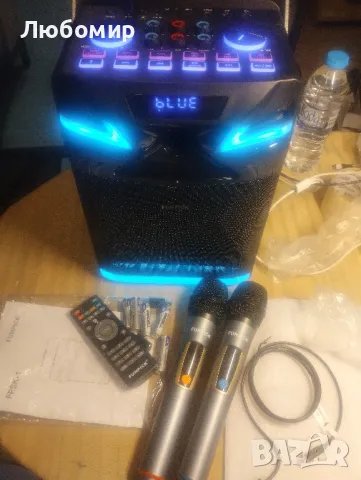 FPSK-1 DSP Bluetooth караоке машина с безжични микрофони, преносима PA система

, снимка 4 - Караоке - 47668622