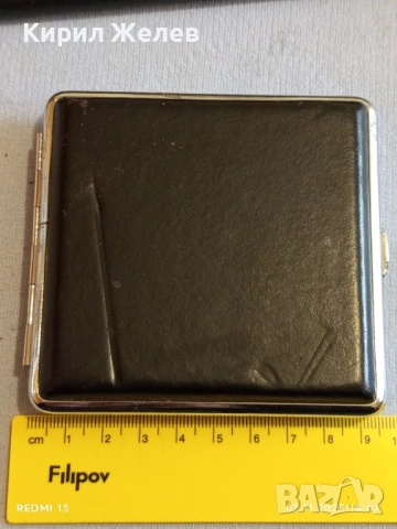 Стара метална табакера с кожа KING за КОЛЕКЦИЯ ДЕКОРАЦИЯ 48948, снимка 7 - Други ценни предмети - 52263847