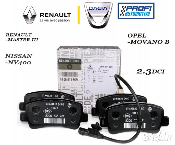 НОВИ ОРИГИНАЛНИ НАКЛАДКИ RENAULT - 440601186R