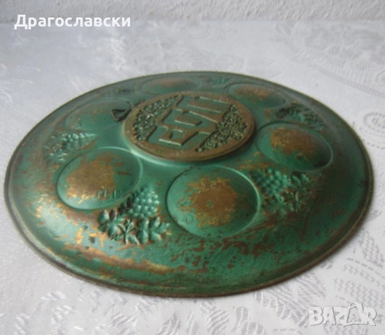 Винтидж свещник за Шабат на равин Баба Сали, юдейски, поднос, еврей, метал бронз антика, снимка 18 - Други ценни предмети - 31942674