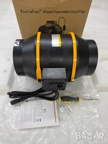 Ф100, Ф125, Ф150 Канален/ тръбен вентилатор, двускоростен с до 530 м³/ч, снимка 12 - Други машини и части - 53164988