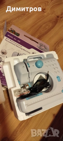 Преносима мини електрическа шевна машина за начинаещи, 12 вградени шевове с 2 скорости,