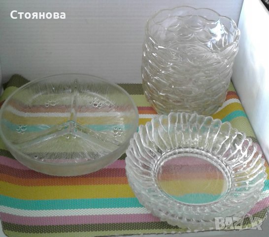 Стъклени купички и чинийки за различни десерти и ядки, снимка 12 - Чинии - 26848469