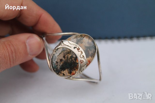 Дамска сребърна гривна, снимка 2 - Гривни - 38883450