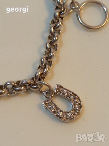 Сребърна гривна с пет талисманчета , снимка 4 - Гривни - 39085998