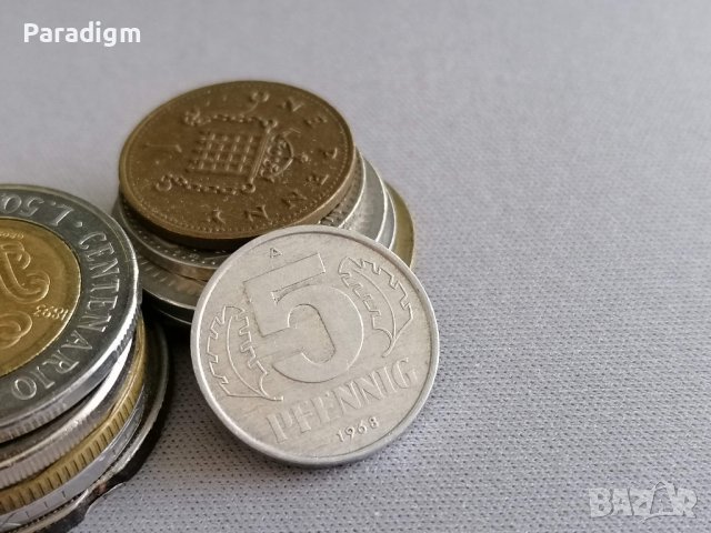 Монета - Германия - 5 пфенига | 1968г.; серия А, снимка 1 - Нумизматика и бонистика - 37747544