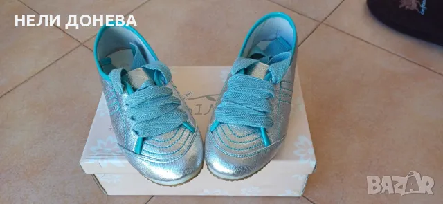 Красиви Маратонки със Сребърна Бляскава кожа ! НОВИ! №36, снимка 4 - Маратонки - 49424872