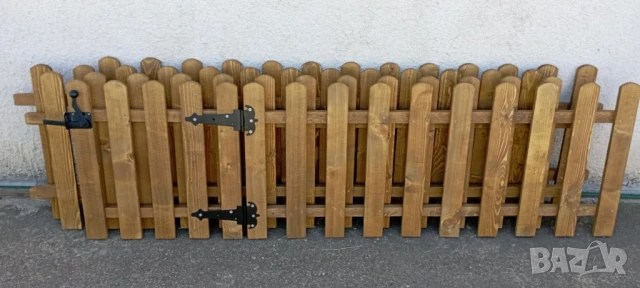 Декоративна дървена бяла ограда с врата за двор градина заведение детска площадка навес беседка , снимка 5 - Огради и мрежи - 50741046