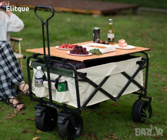 Многофункционална сгъваема количка 2 в 1 с масичка за къмпинг и пикник TV136, снимка 16 - Други стоки за дома - 52778659