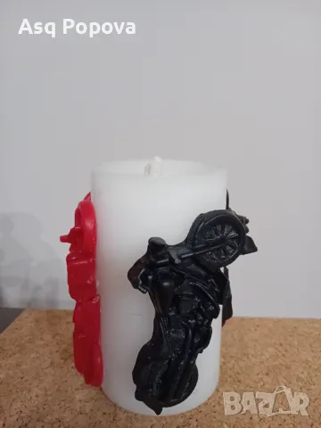 Ръчно правена свещ с мотори, снимка 4 - Декорация за дома - 48925331