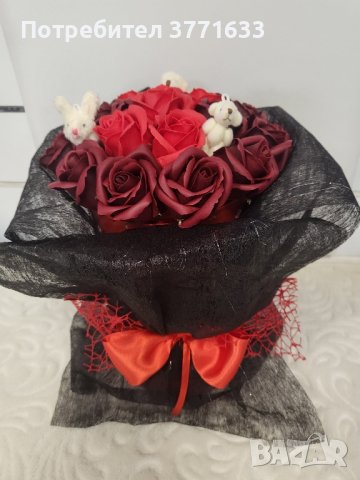 Букет със 18 сапунени рози., снимка 2 - Изкуствени цветя - 43870040