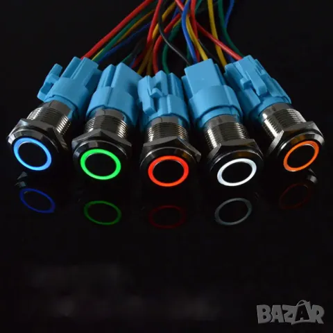 Метален прекъсвач с подсветка - 16mm/червен/230V, снимка 2 - Друга електроника - 48335229