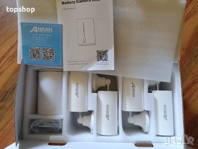 ЧИСТО НОВА ANRAN C3 4MP Wifi комплект от 4 камери със слънчева батерия + базова станция с 64GB SD.., снимка 8 - Комплекти за видеонаблюдение - 51636495