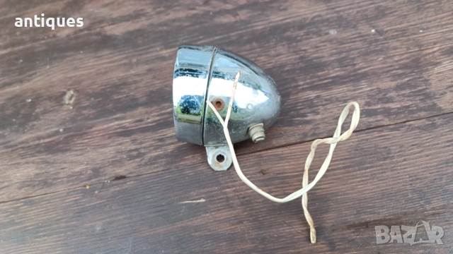 Стар метален фар за велосипед, снимка 2 - Части за велосипеди - 53255523