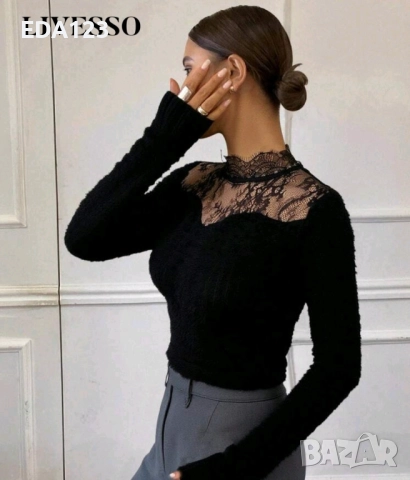 Блузка с дантела, снимка 2 - Клинове - 52961623
