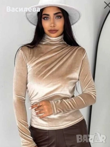Поло кадифе. , снимка 3 - Блузи с дълъг ръкав и пуловери - 53056251