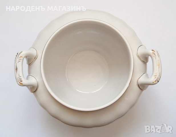 1874 - 1909 г. VILLEROY & BOCH - АНТИКВАРЕН немски порцелан супник хранене сервиз купа кашпа, снимка 3 - Други ценни предмети - 43779999