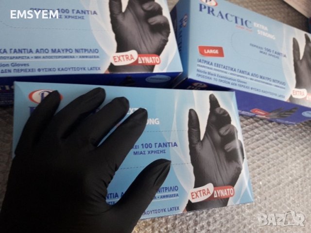 Плътни черни нитрилни ръкавици, снимка 2 - Друго оборудване - 43876671