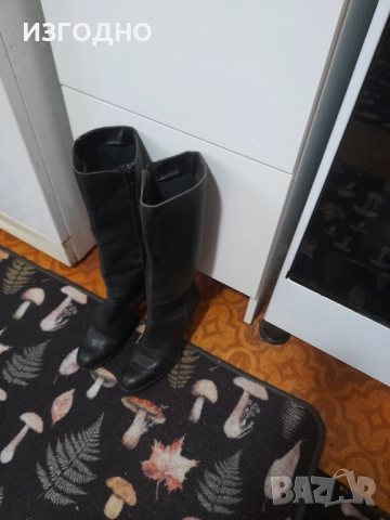 САМО 10€ БОТУШИ ОТ ЕСТЕСТВЕНА КОЖА ЗДРАВИ 37 НОМЕР ЧЕРНИ, снимка 2 - Дамски ботуши - 52989100