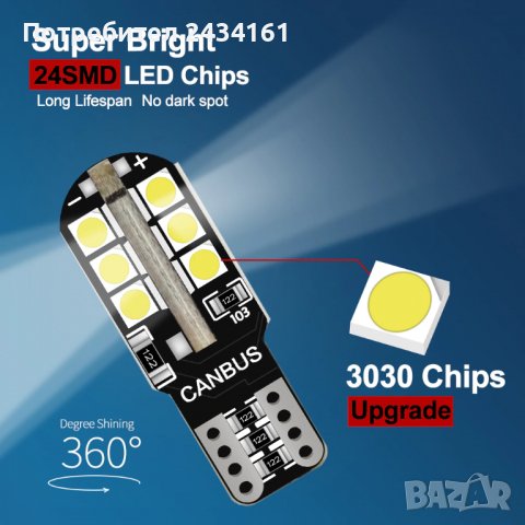 Лед лампи - крушки Т5,Т10,Т15,Т20, снимка 8 - Аксесоари и консумативи - 30111756