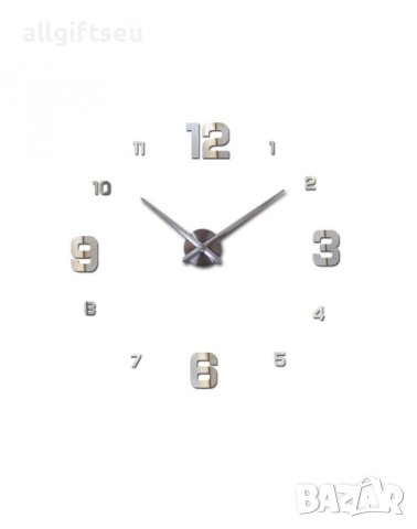 3D стенен часовник с модерен дизайн, самозалепващ се, снимка 5 - Стенни часовници - 43641265