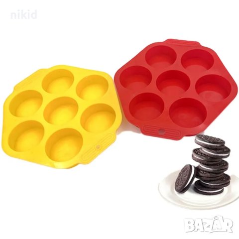 7 кръга кръгове кръгчета цилиндри силиконов молд форма фондан гипс шоколад десерки бисквитки , снимка 4 - Форми - 43299713