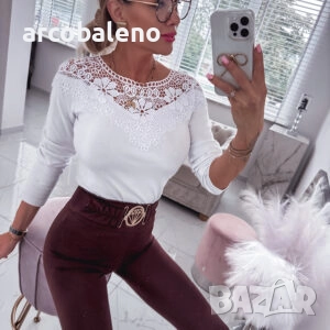 Дамски стягащи клинове с декоративни колани, 3цвята , снимка 10 - Клинове - 51931885