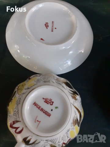 ЛФЗ - невероятен сервиз за чай руски порцелан много позлата, снимка 3 - Антикварни и старинни предмети - 53273358