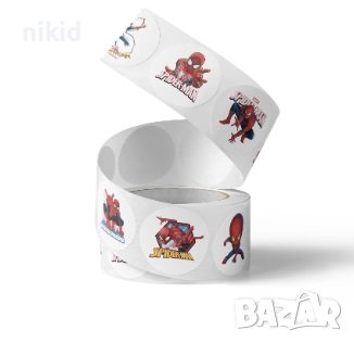 100 бр Спайдърмен Spiderman самозалепващи лепенки стикери за ръчна изработка за подарък, снимка 2 - Други - 43887940