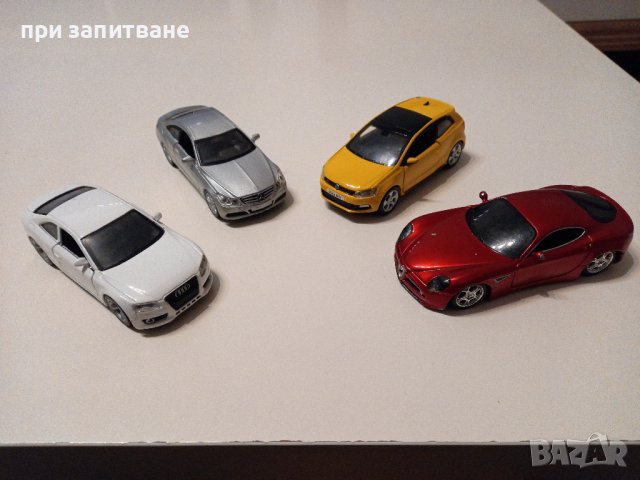 Метални Burago 1:32  Audi A5, VW Polo GTi, Alfa Romeo 8c competitione, снимка 2 - Колекции - 43341697