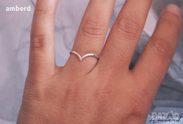 Нежно сребърно пръстенче R058, снимка 7 - Пръстени - 28854324