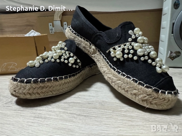 Еспадрили с камъни и перли, снимка 7 - Дамски ежедневни обувки - 52448975