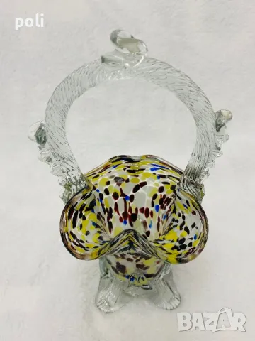 стъклена кошничка Мурано, снимка 4 - Декорация за дома - 49545384