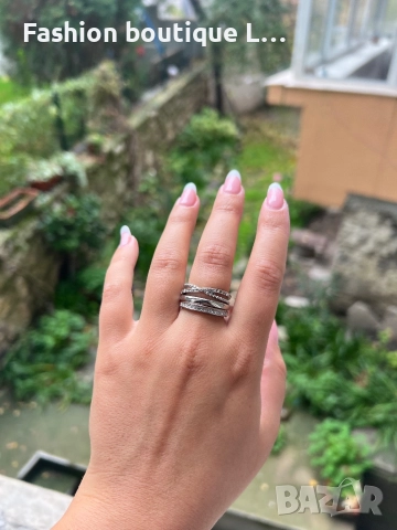 Комплект от 3 броя сребристи пръстени с камъчета ❤️