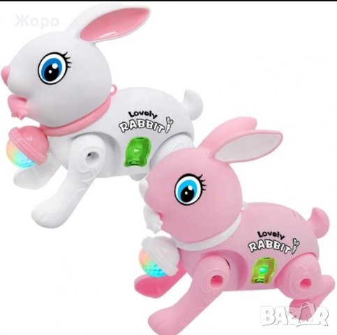 Детска интерактивна играчка"Ходещ заек с звук и луминесцентна 3D светлина , снимка 5 - Музикални играчки - 43946702