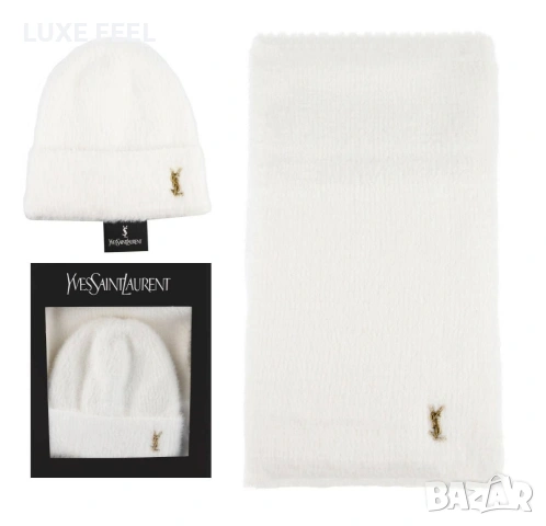 Дамска Шапка + Шал ⚜️ Yves Saint Laurent , снимка 4 - Шапки - 53091398