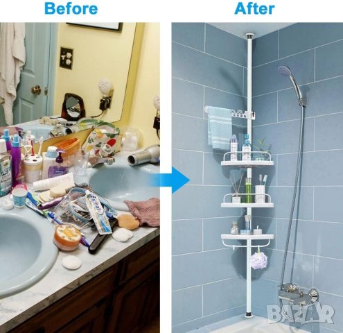 KINLO Телескопичен душ рафт Телескопичен ъглов рафт от неръждаема стомана, снимка 2 - Други стоки за дома - 39960268