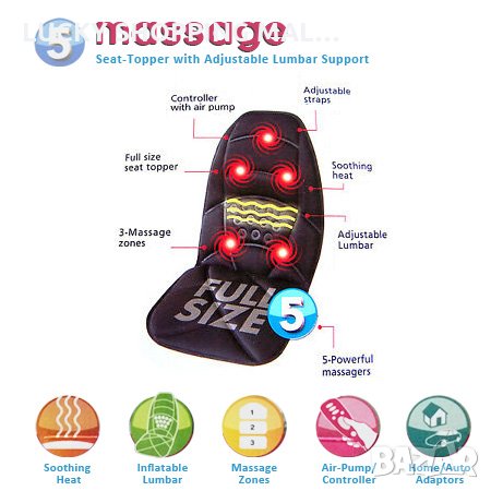 Масажираща седалка-масажор за кола с подгряваща функция, снимка 2 - Аксесоари и консумативи - 33241880