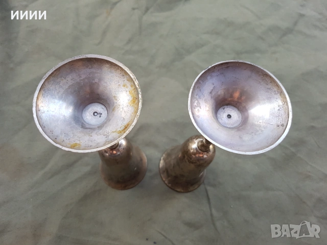 Посребрени чаши 2 бр, снимка 2 - Антикварни и старинни предмети - 53459258