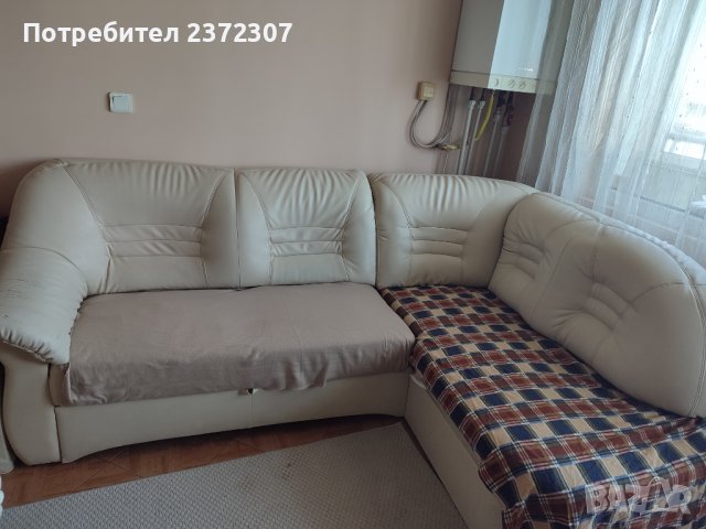 Кожен диван с опция за сън и ракла , снимка 3 - Дивани и мека мебел - 40104646