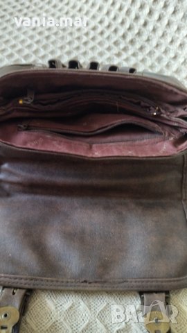 Чанта Daniel Ray от естествена кожа, сиво-кафяв цвят, снимка 4 - Чанти - 37050838