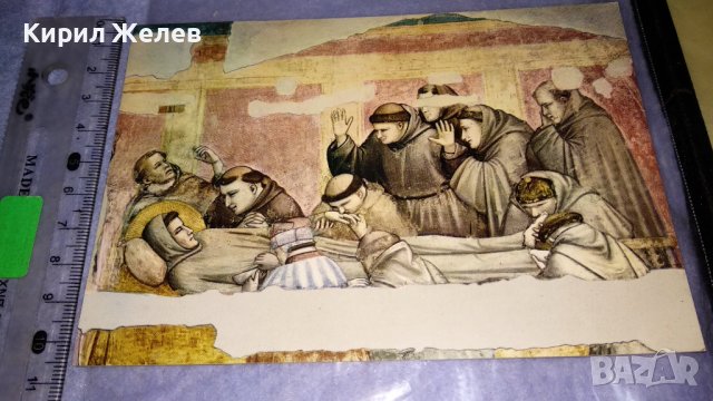 Стара ПОЩЕНСКА КАРТИЧКА ФЛОРЕНЦИЯ БАЗИЛИКА Сан КРОЧЕ Джото СМЪРТТА на Св. ФРАНЦИСК КАТОЛИЦИЗЪМ 33043