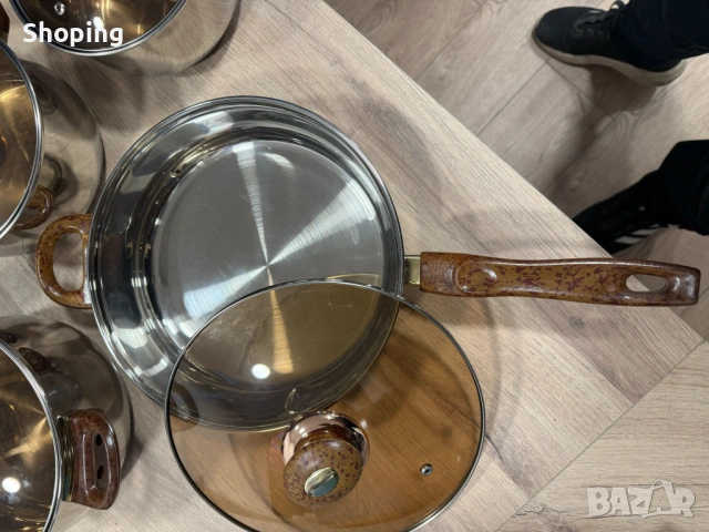 Комплект съдове за готвене от 12 части – Неръждаема стомана, равномерно нагряване и лесна поддръжка, снимка 9 - Съдове за готвене - 53358596