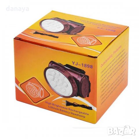 1359 Акумулаторен прожектор челник фенер за глава 13 Led диода, снимка 6 - Къмпинг осветление - 27881976