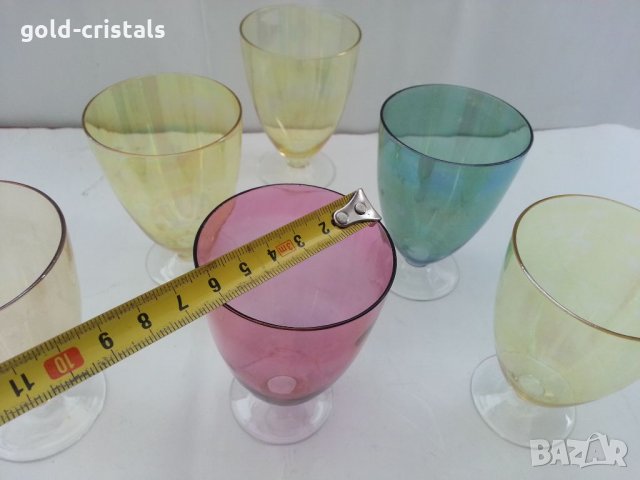 Ретро чаши цветно стъкло, снимка 4 - Антикварни и старинни предмети - 33559640